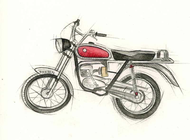 yamaha rx100 illustration on Behance | Yamaha rx100, Bike drawing, Yamaha